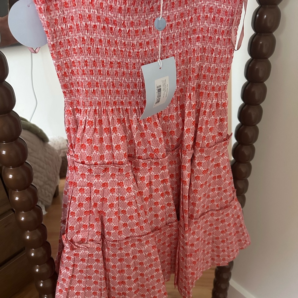 NWT Hill House Home Charlotte Ribbon Nap Dress in Cala Check Pink Print - Picture 3 of 7